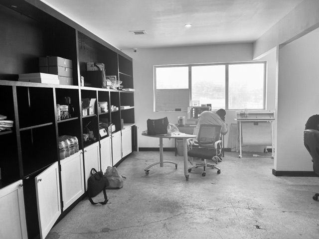 The studio taking shape.