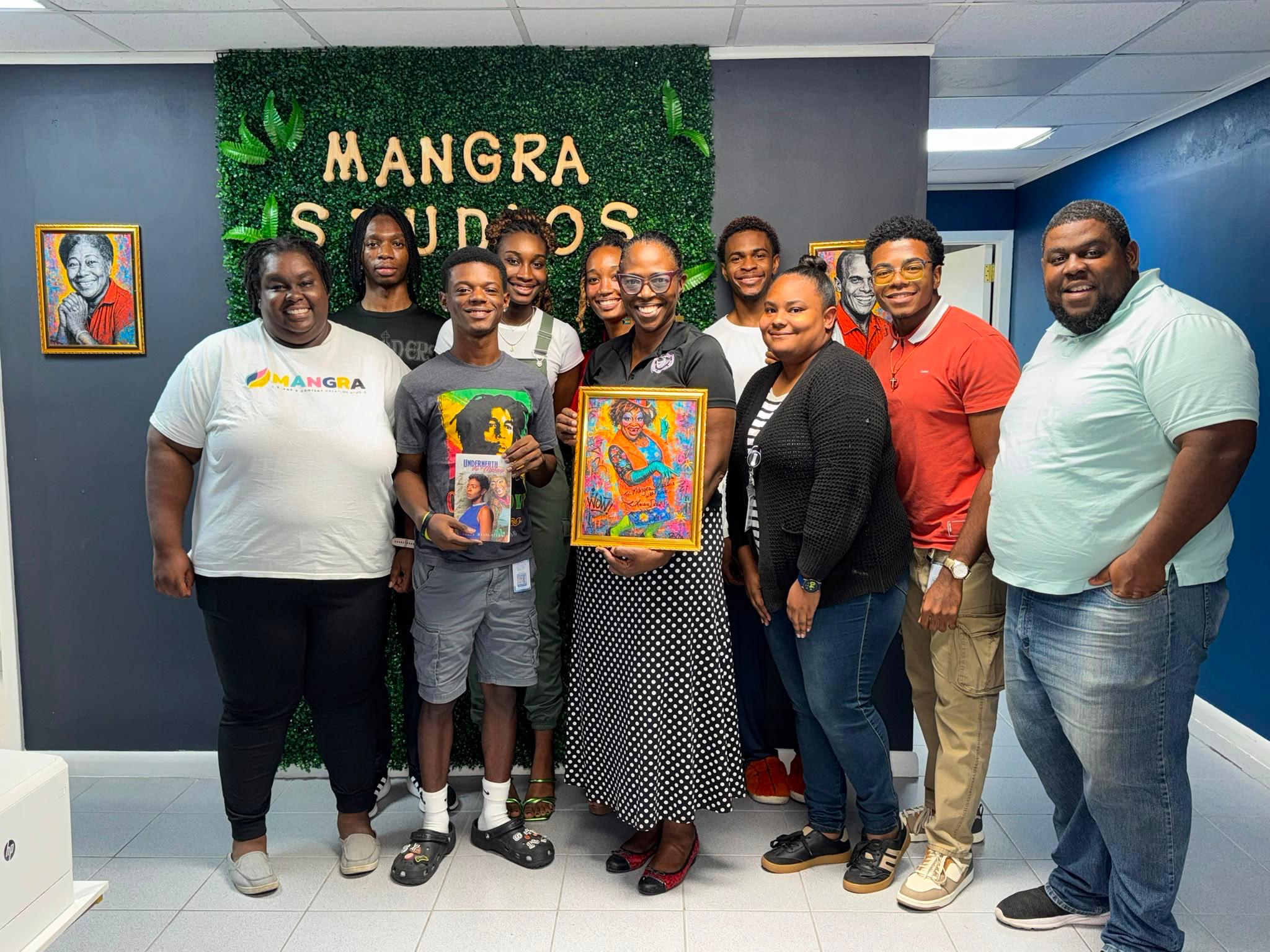 The Content House Season One cohort together in the Mangra Studios space.